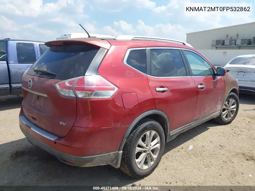 2015 Nissan Rogue Sv VIN: KNMAT2MT0FP532862 Lot: 40371499