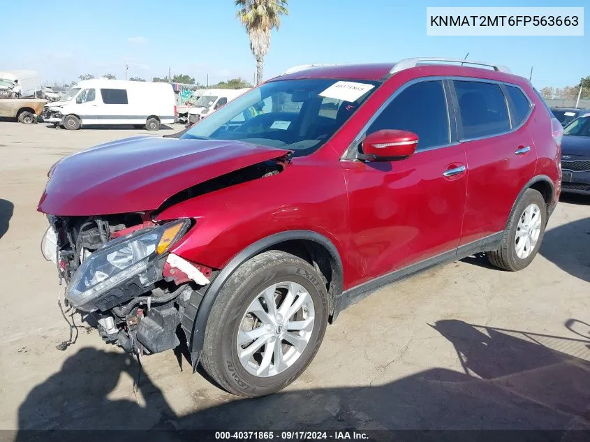 2015 Nissan Rogue Sv VIN: KNMAT2MT6FP563663 Lot: 40371865