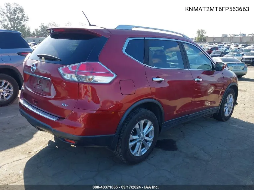 2015 Nissan Rogue Sv VIN: KNMAT2MT6FP563663 Lot: 40371865