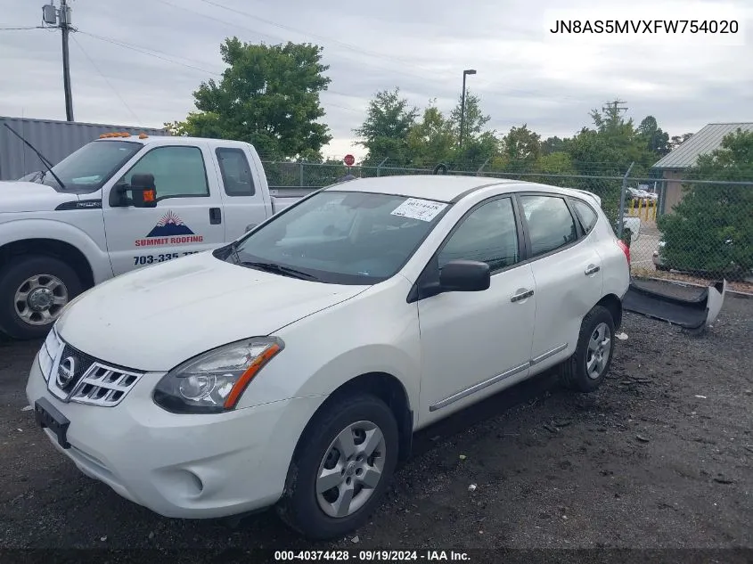 JN8AS5MVXFW754020 2015 Nissan Rogue Select S