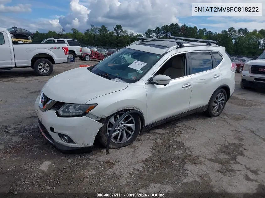 2015 Nissan Rogue Sl VIN: 5N1AT2MV8FC818222 Lot: 40376111