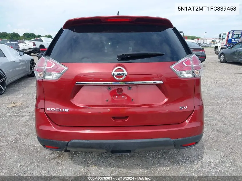 2015 Nissan Rogue Sv VIN: 5N1AT2MT1FC839458 Lot: 40376903