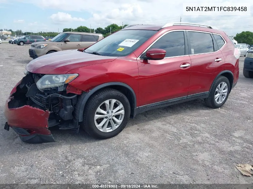 2015 Nissan Rogue Sv VIN: 5N1AT2MT1FC839458 Lot: 40376903