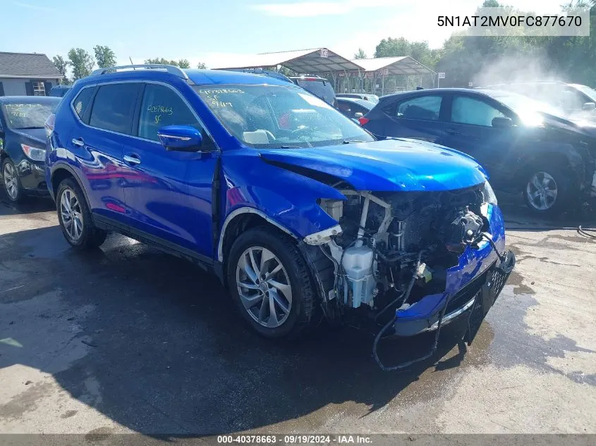 2015 Nissan Rogue Sl VIN: 5N1AT2MV0FC877670 Lot: 40378663