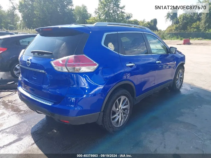 2015 Nissan Rogue Sl VIN: 5N1AT2MV0FC877670 Lot: 40378663