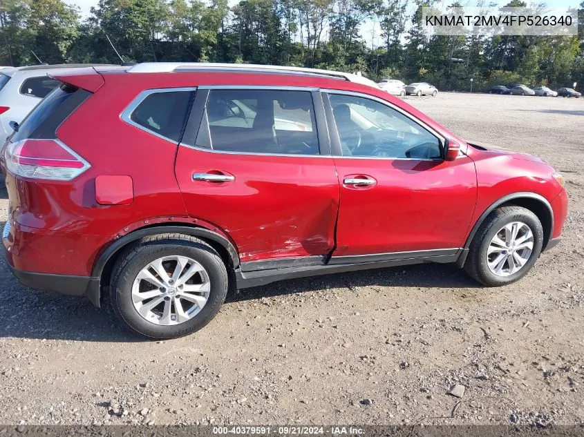 2015 Nissan Rogue Sv VIN: KNMAT2MV4FP526340 Lot: 40379591