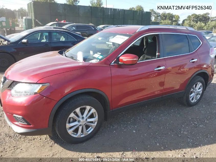 2015 Nissan Rogue Sv VIN: KNMAT2MV4FP526340 Lot: 40379591