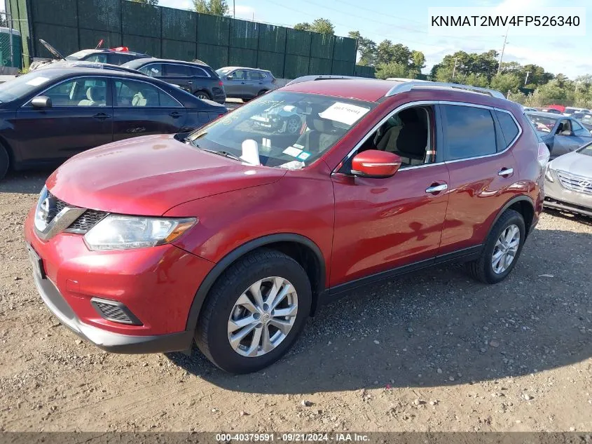 2015 Nissan Rogue Sv VIN: KNMAT2MV4FP526340 Lot: 40379591