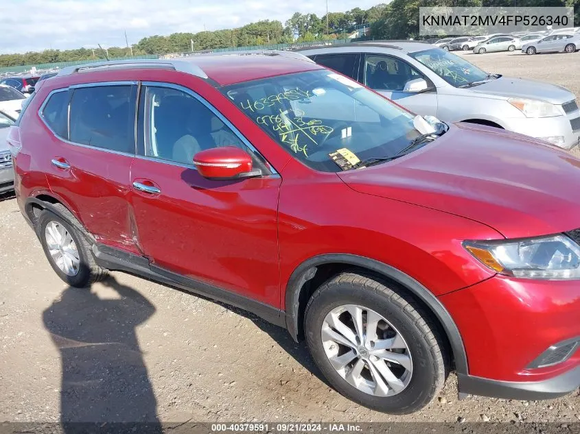 2015 Nissan Rogue Sv VIN: KNMAT2MV4FP526340 Lot: 40379591