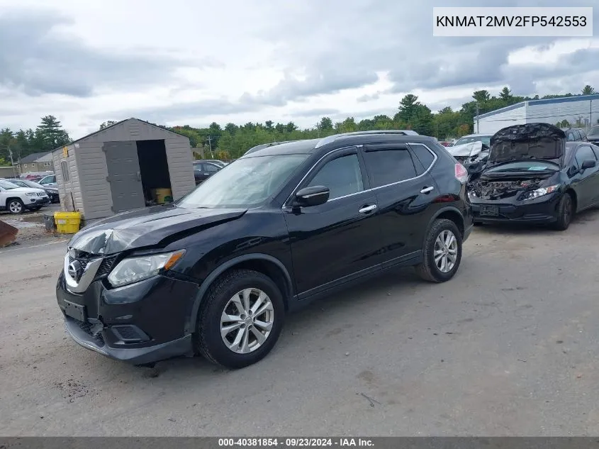 2015 Nissan Rogue Sv VIN: KNMAT2MV2FP542553 Lot: 40381854