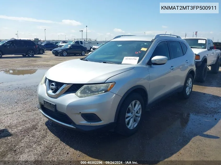 2015 Nissan Rogue Sv VIN: KNMAT2MT3FP500911 Lot: 40382296