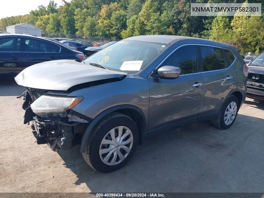 2015 Nissan Rogue S VIN: KNMAT2MVXFP582301 Lot: 40398434