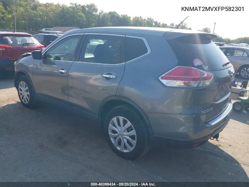 2015 Nissan Rogue S VIN: KNMAT2MVXFP582301 Lot: 40398434