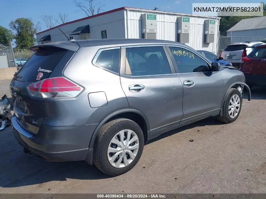 2015 Nissan Rogue S VIN: KNMAT2MVXFP582301 Lot: 40398434