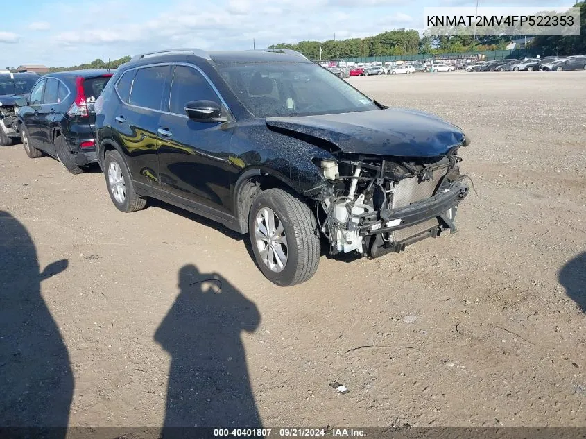 2015 Nissan Rogue Sv VIN: KNMAT2MV4FP522353 Lot: 40401807