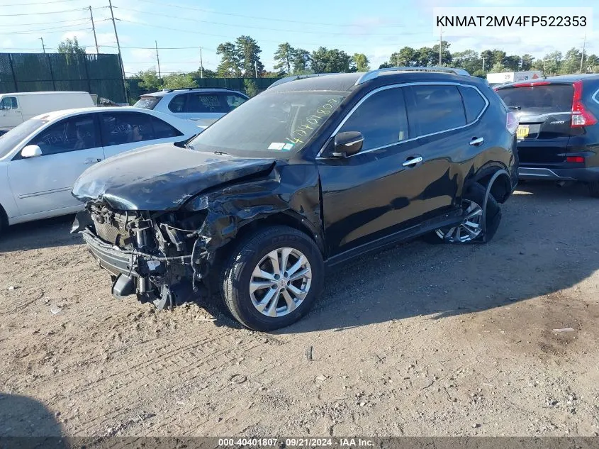 2015 Nissan Rogue Sv VIN: KNMAT2MV4FP522353 Lot: 40401807