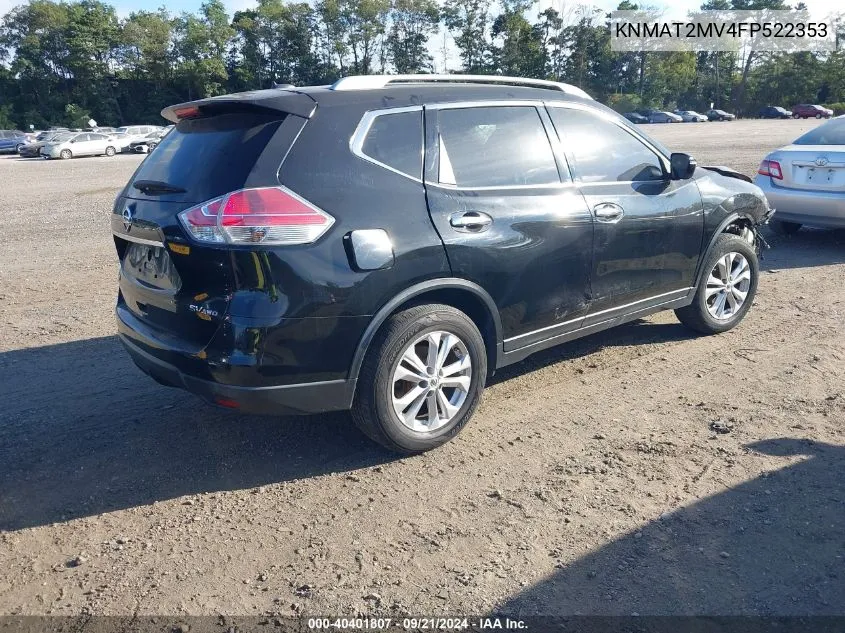 2015 Nissan Rogue Sv VIN: KNMAT2MV4FP522353 Lot: 40401807