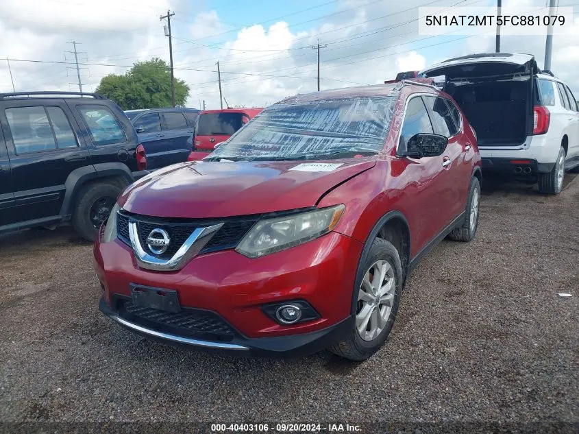 2015 Nissan Rogue Sv VIN: 5N1AT2MT5FC881079 Lot: 40403106