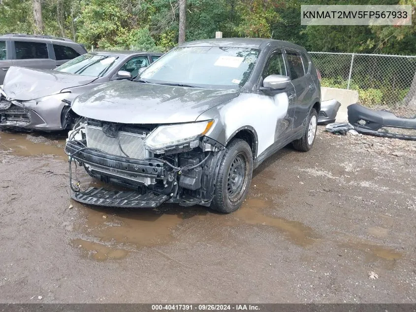 2015 Nissan Rogue S VIN: KNMAT2MV5FP567933 Lot: 40417391