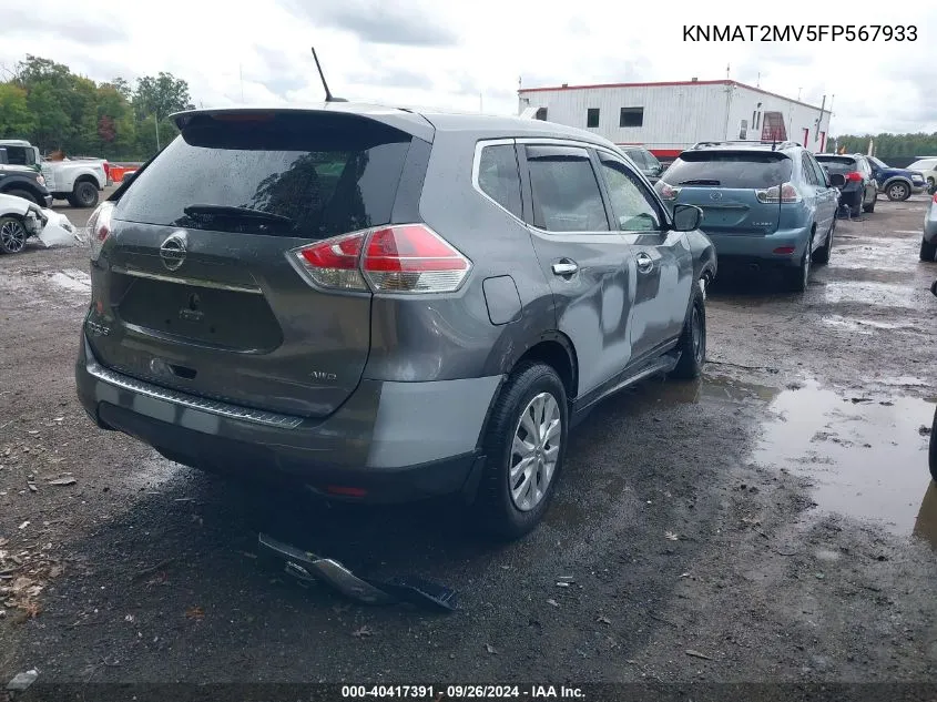 2015 Nissan Rogue S VIN: KNMAT2MV5FP567933 Lot: 40417391