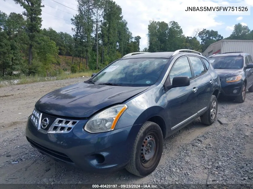 2015 Nissan Rogue Select S VIN: JN8AS5MV5FW751526 Lot: 40420197