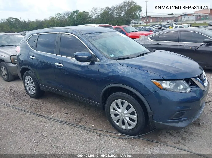 2015 Nissan Rogue S VIN: KNMAT2MT8FP531474 Lot: 40420640