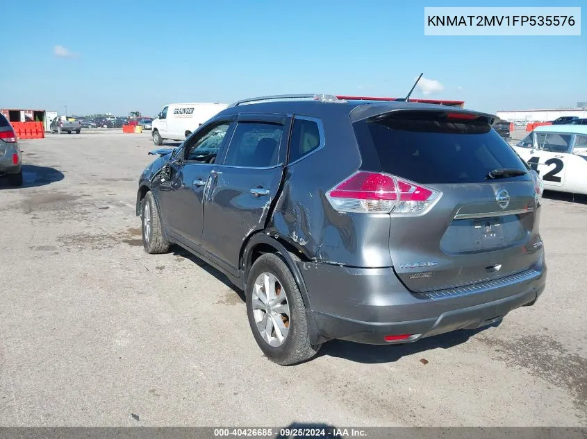 2015 Nissan Rogue Sv VIN: KNMAT2MV1FP535576 Lot: 40426685