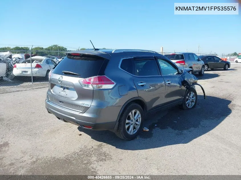 2015 Nissan Rogue Sv VIN: KNMAT2MV1FP535576 Lot: 40426685