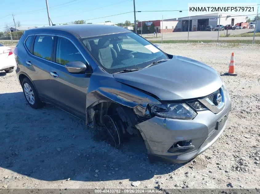 2015 Nissan Rogue S/Sl/Sv VIN: KNMAT2MV6FP579721 Lot: 40433782