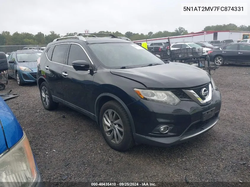 2015 Nissan Rogue Sl VIN: 5N1AT2MV7FC874331 Lot: 40435410