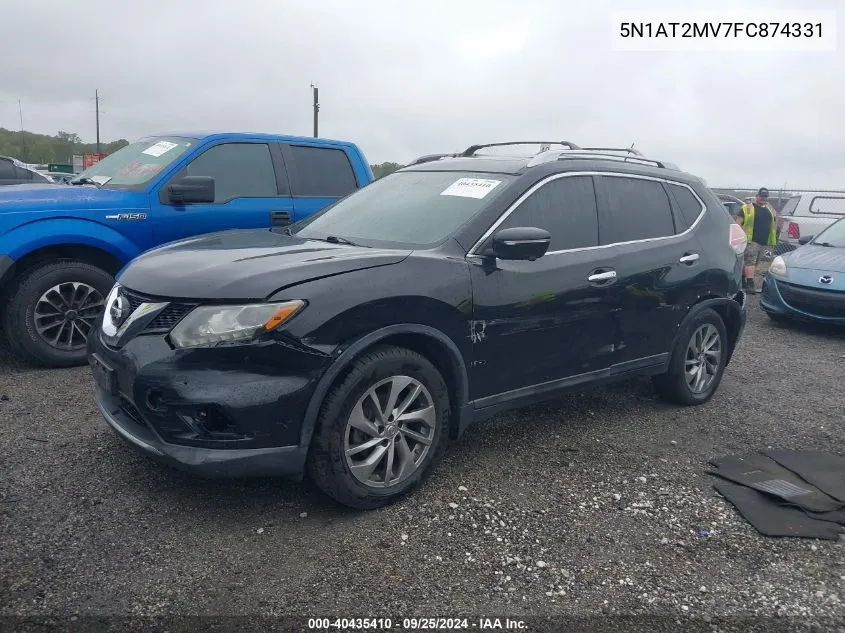 2015 Nissan Rogue Sl VIN: 5N1AT2MV7FC874331 Lot: 40435410