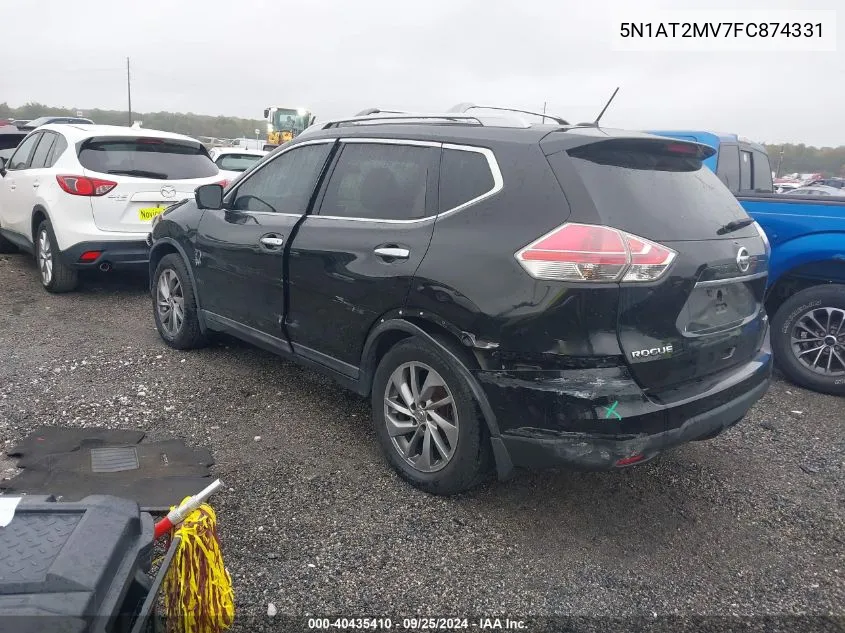 2015 Nissan Rogue Sl VIN: 5N1AT2MV7FC874331 Lot: 40435410