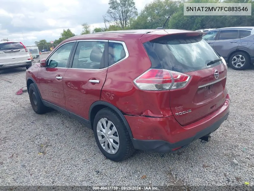 2015 Nissan Rogue S/Sl/Sv VIN: 5N1AT2MV7FC883546 Lot: 40437759