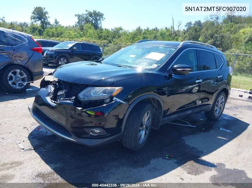 2015 Nissan Rogue Sl VIN: 5N1AT2MT5FC907020 Lot: 40442336