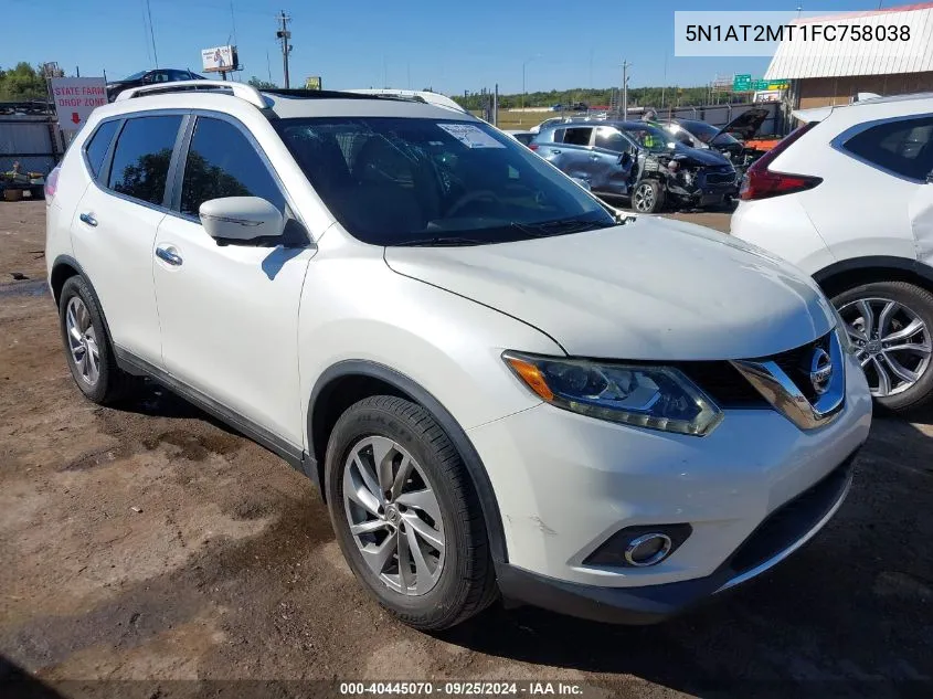 2015 Nissan Rogue Sl VIN: 5N1AT2MT1FC758038 Lot: 40445070