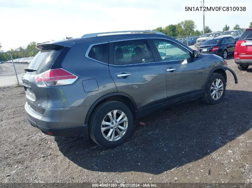 2015 Nissan Rogue Sv VIN: 5N1AT2MV0FC810938 Lot: 40451353