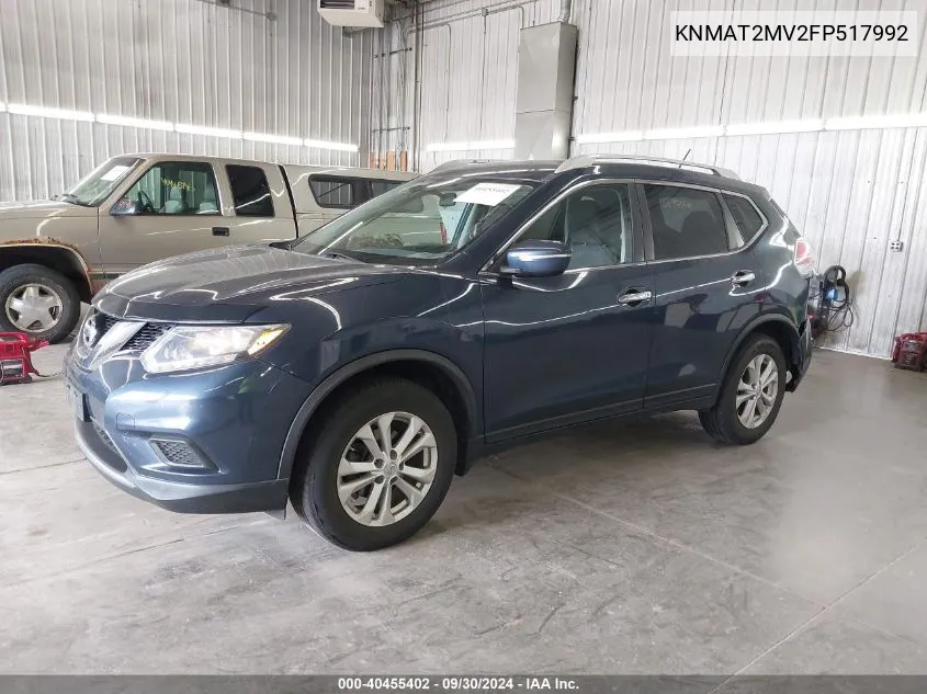 2015 Nissan Rogue Sv VIN: KNMAT2MV2FP517992 Lot: 40455402