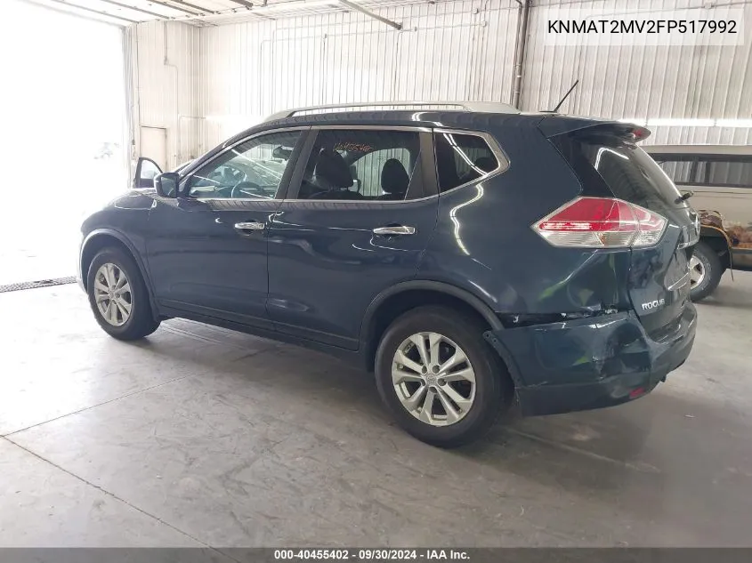 2015 Nissan Rogue Sv VIN: KNMAT2MV2FP517992 Lot: 40455402