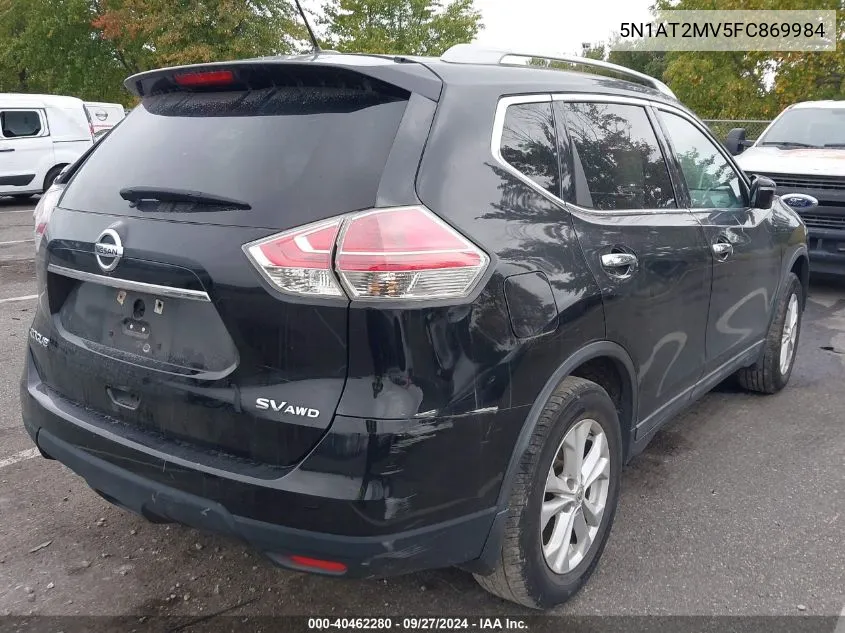 2015 Nissan Rogue Sv VIN: 5N1AT2MV5FC869984 Lot: 40462280