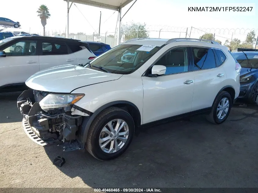 2015 Nissan Rogue Sv VIN: KNMAT2MV1FP552247 Lot: 40468465