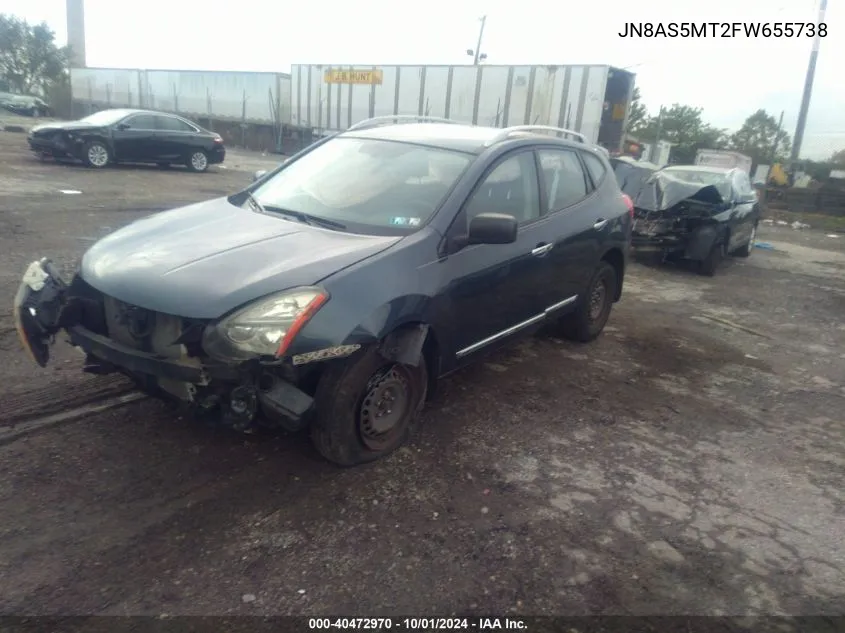 2015 Nissan Rogue Select S VIN: JN8AS5MT2FW655738 Lot: 40472970