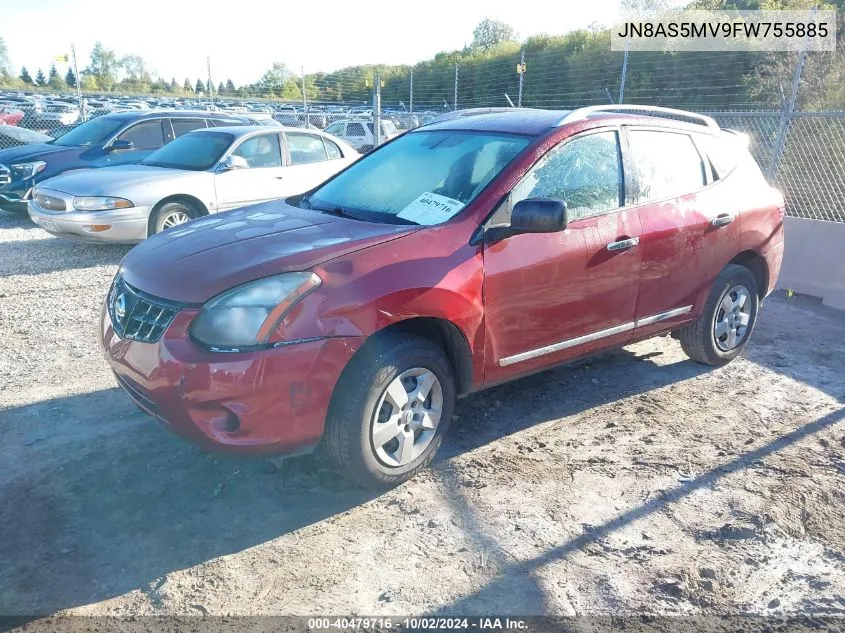 2015 Nissan Rogue Select S VIN: JN8AS5MV9FW755885 Lot: 40479716