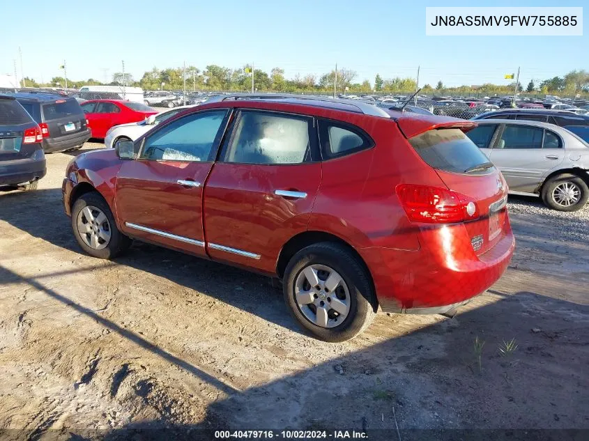 2015 Nissan Rogue Select S VIN: JN8AS5MV9FW755885 Lot: 40479716