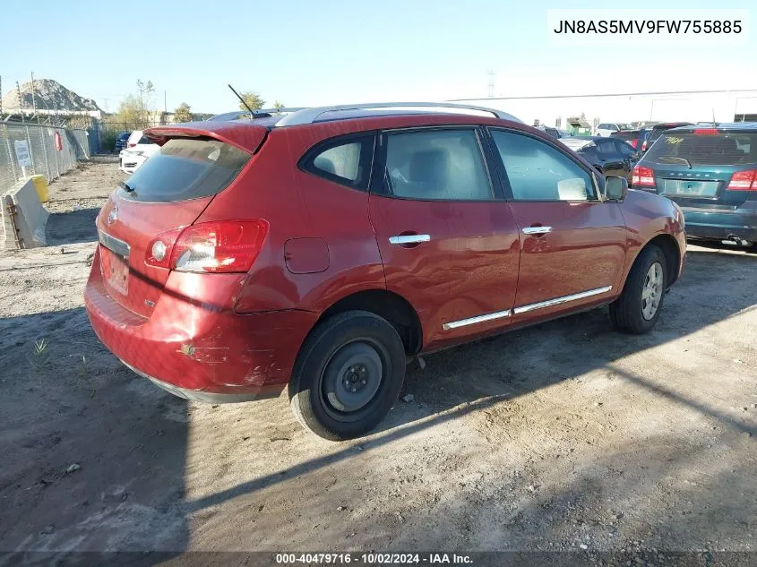 2015 Nissan Rogue Select S VIN: JN8AS5MV9FW755885 Lot: 40479716