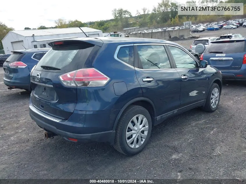 2015 Nissan Rogue S VIN: 5N1AT2MT3FC766755 Lot: 40480018