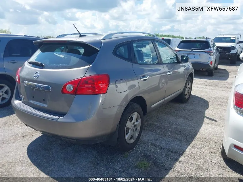 2015 Nissan Rogue Select S VIN: JN8AS5MTXFW657687 Lot: 40483161