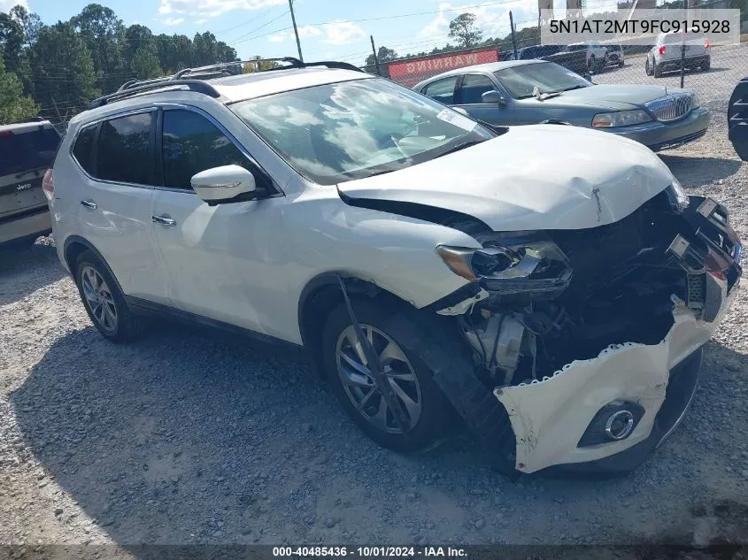 2015 Nissan Rogue Sl VIN: 5N1AT2MT9FC915928 Lot: 40485436