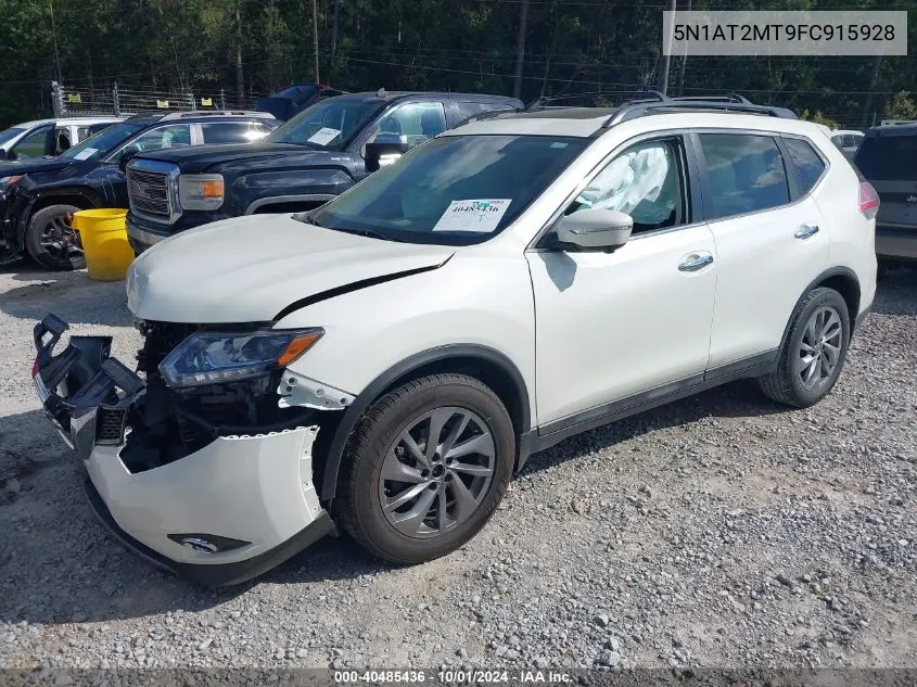 2015 Nissan Rogue Sl VIN: 5N1AT2MT9FC915928 Lot: 40485436