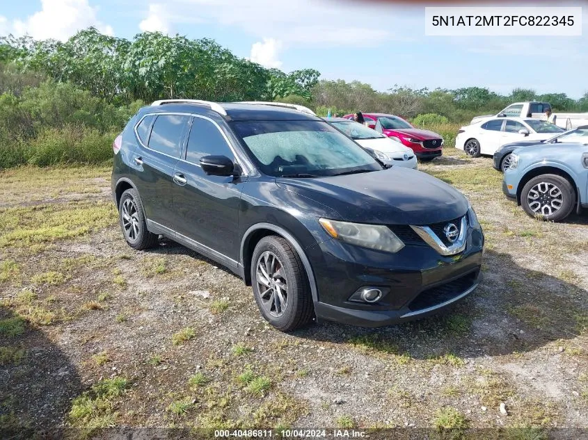 2015 Nissan Rogue Sl VIN: 5N1AT2MT2FC822345 Lot: 40486811