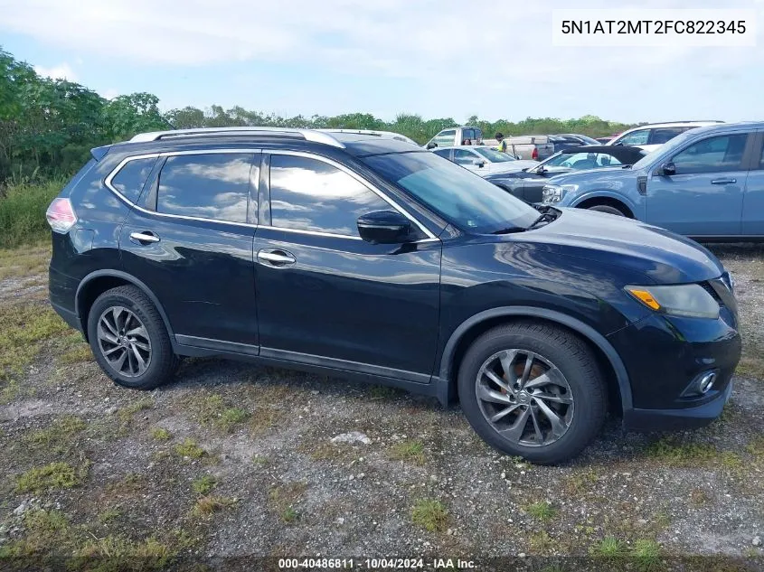 2015 Nissan Rogue Sl VIN: 5N1AT2MT2FC822345 Lot: 40486811